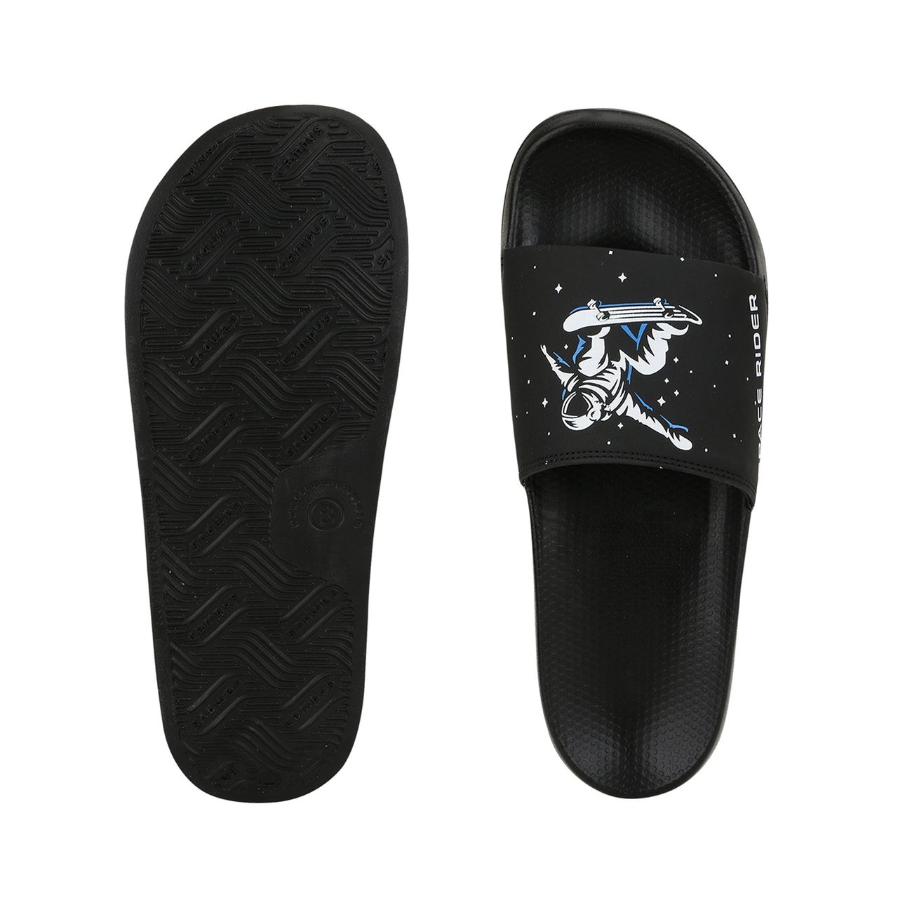 Campus Men's Space Rider Slides | Black | UK8