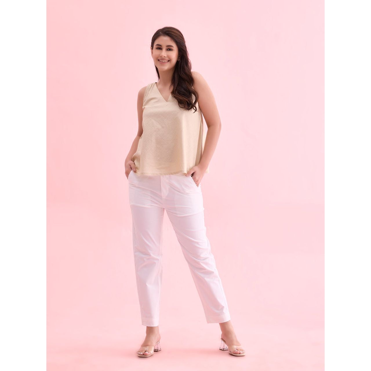 Go Colors Women's Trousers | LT08 | White - M