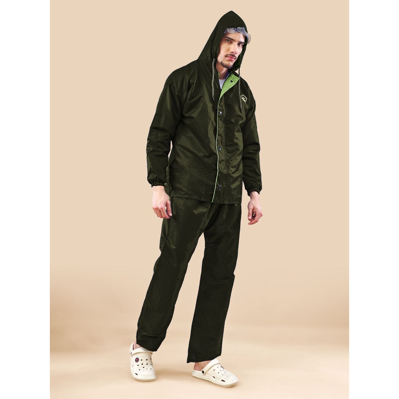 Lux Venus Reversible Rain Suit for Men - Military Green | XL