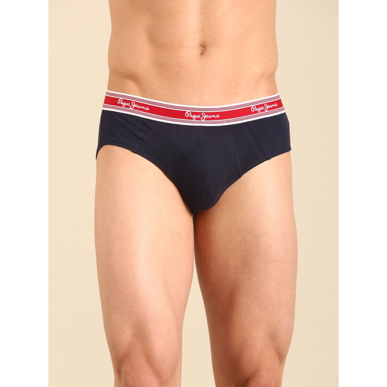 Pepe Jeans Men's Solid True Blue Brief | XL