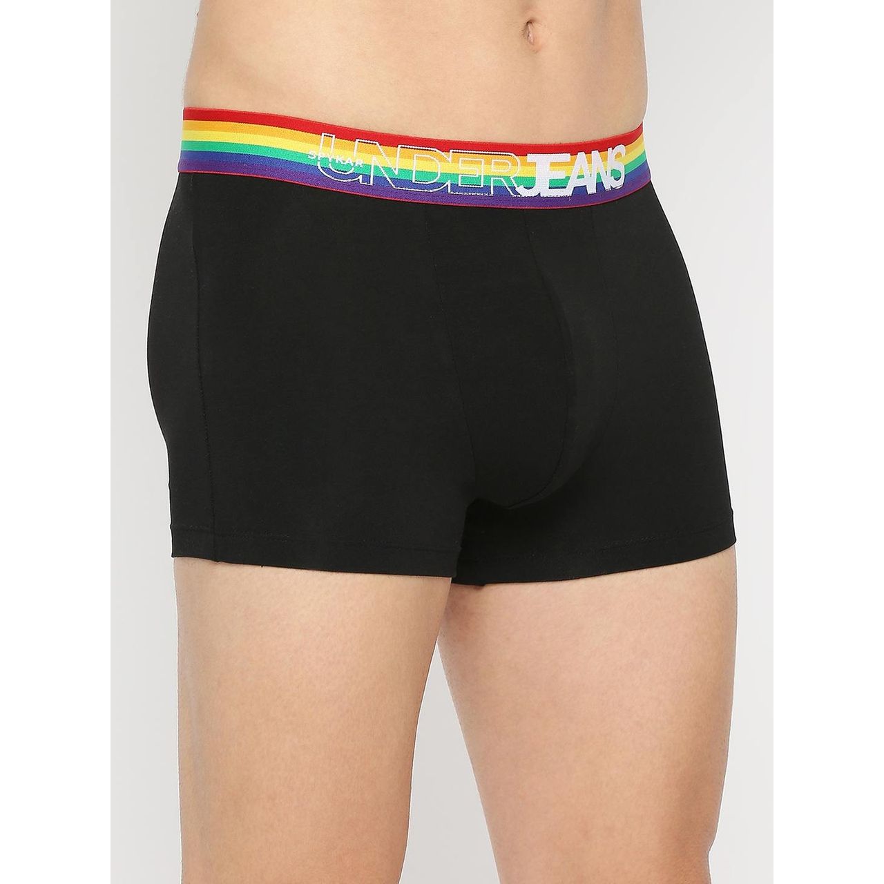 Underjeans by Spykar Men's Black Multi Pack of 1 Trunk | L