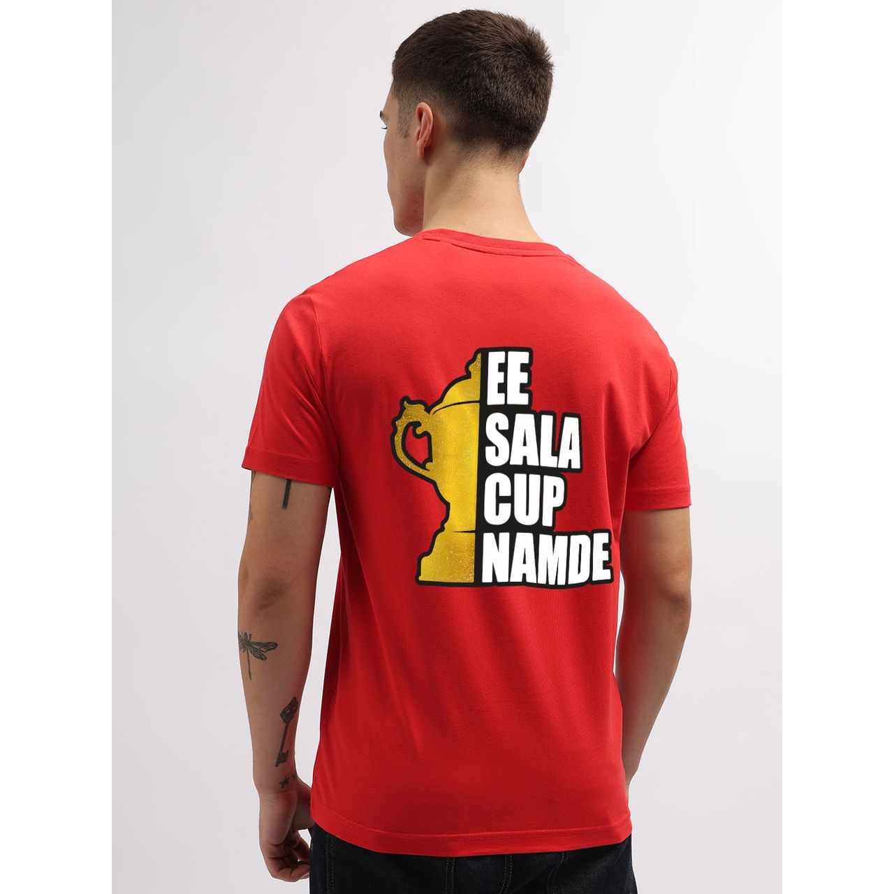 De Tees Men's IPL RCB Half Sleeve T-shirt | Red - L
