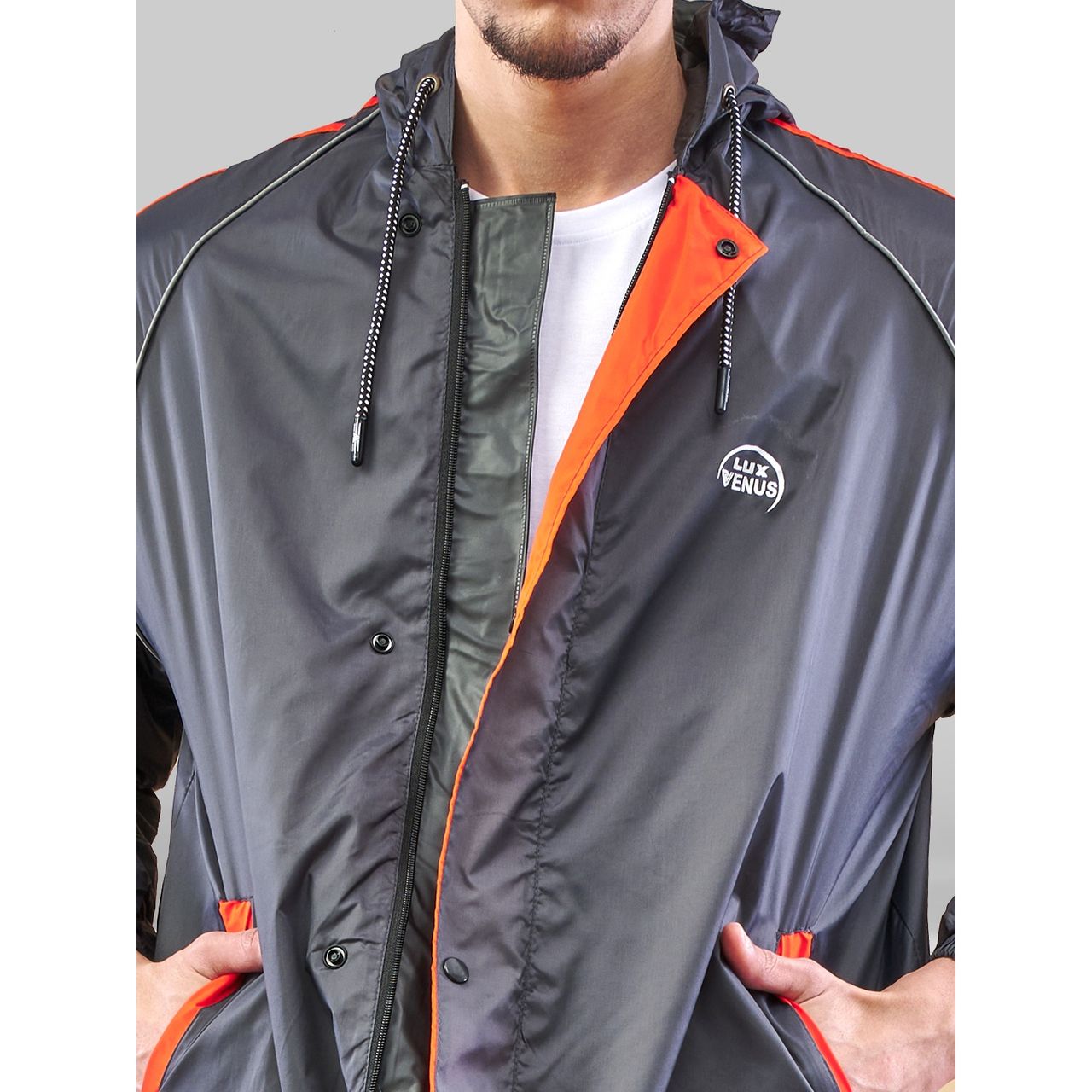 Lux Venus Reversible Rain Suit for Men - Grey | XL