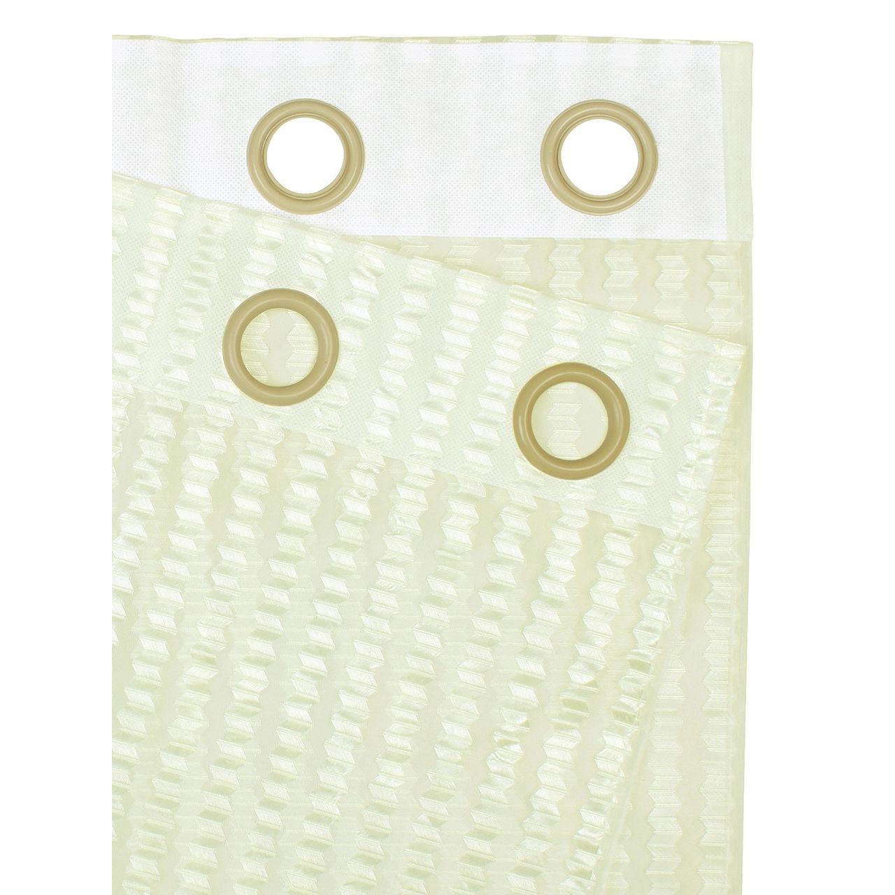 Story@Home Transparent Polyester Zic Zac 2 Unit Window Curtains | Cream