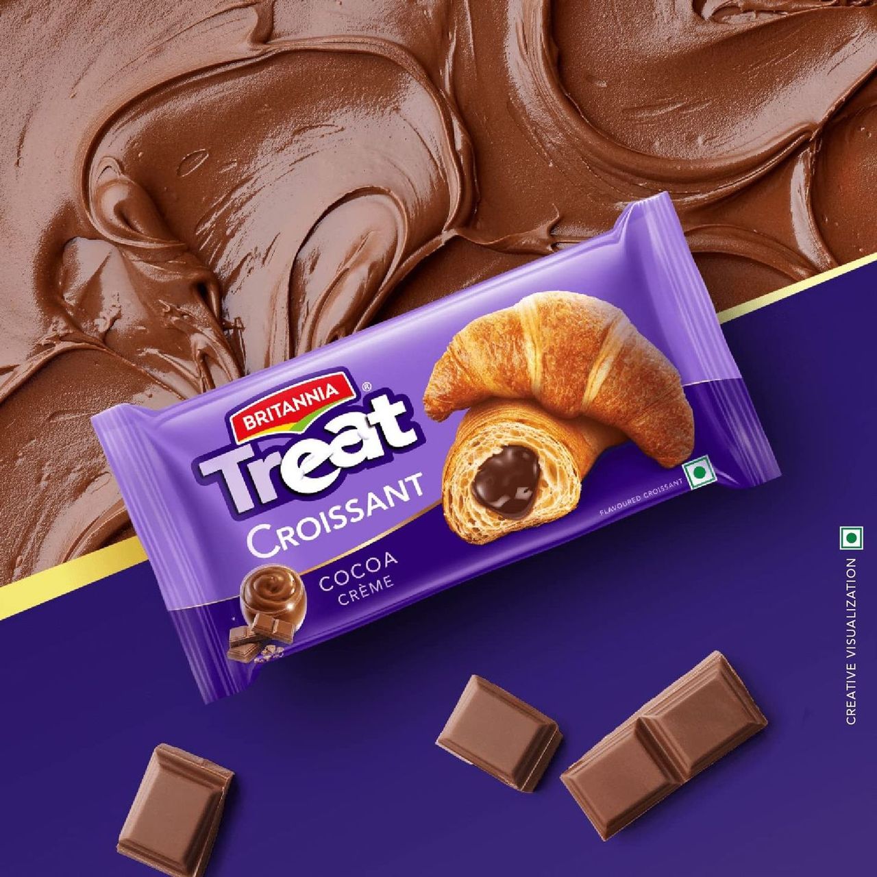 Britannia Treat Croissant - With Cocoa Creme Filling 100% VEG