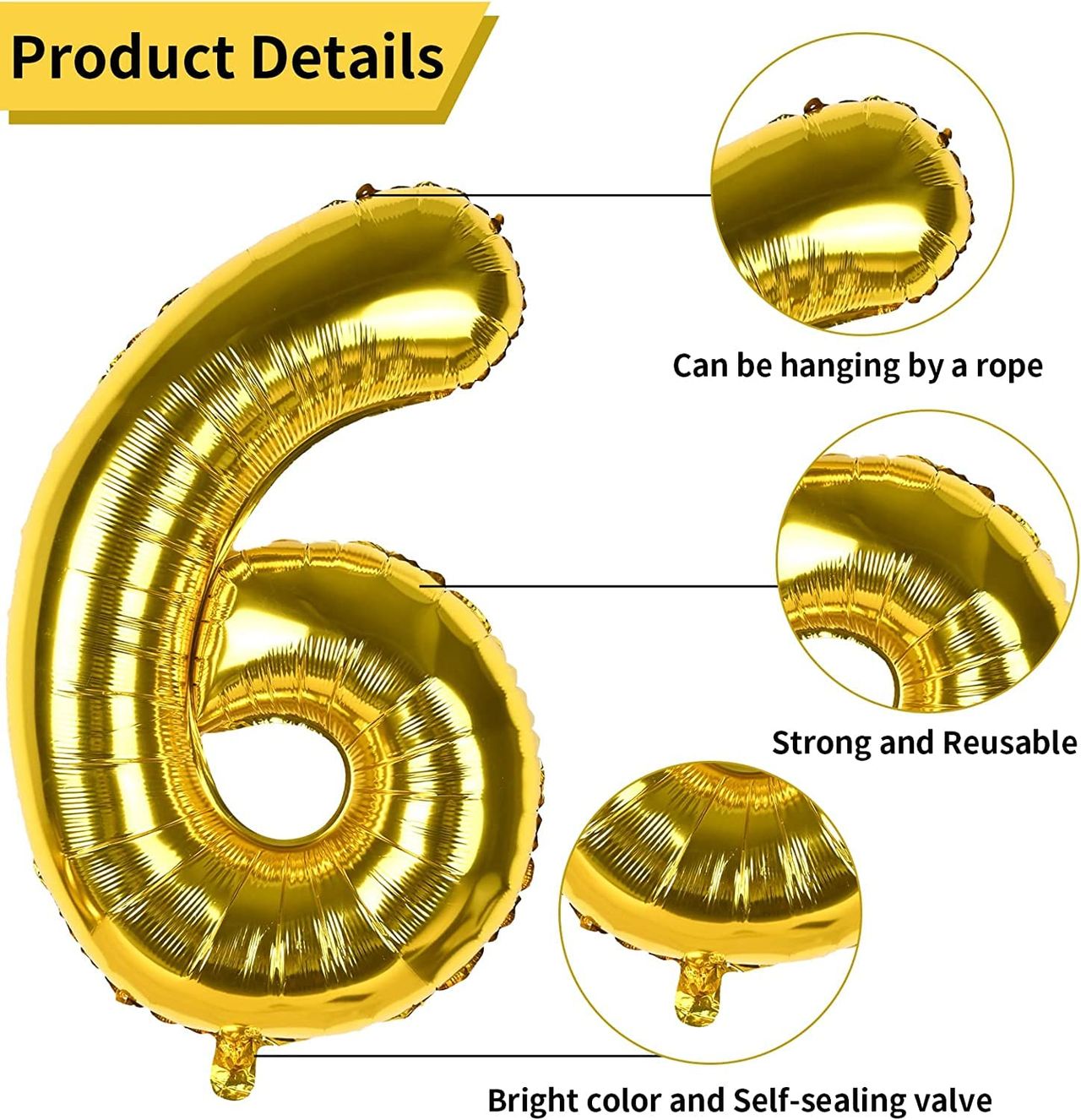 Let's Vybe Foil Balloon Number 6