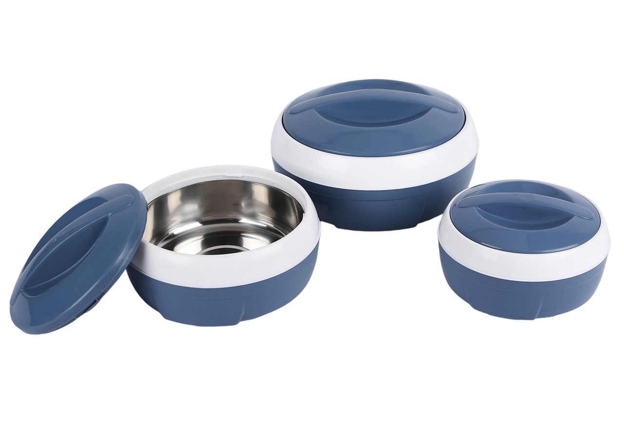 Princeware Solar Theroware Casserole Set of 3 Pcs 530 ml |780 ml |1290 ml | Grey