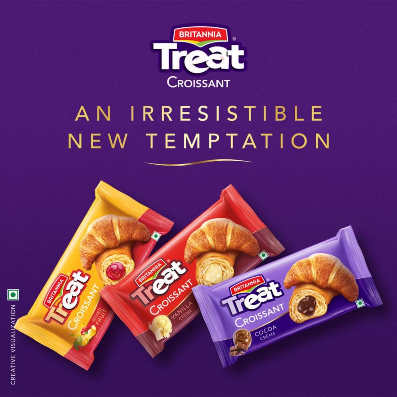 Britannia Treat Croissant - With Cocoa Creme Filling 100% VEG