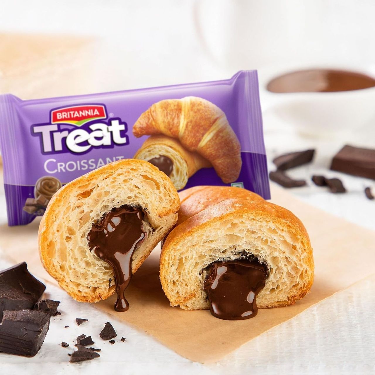 Britannia Treat Croissant - With Cocoa Creme Filling 100% VEG