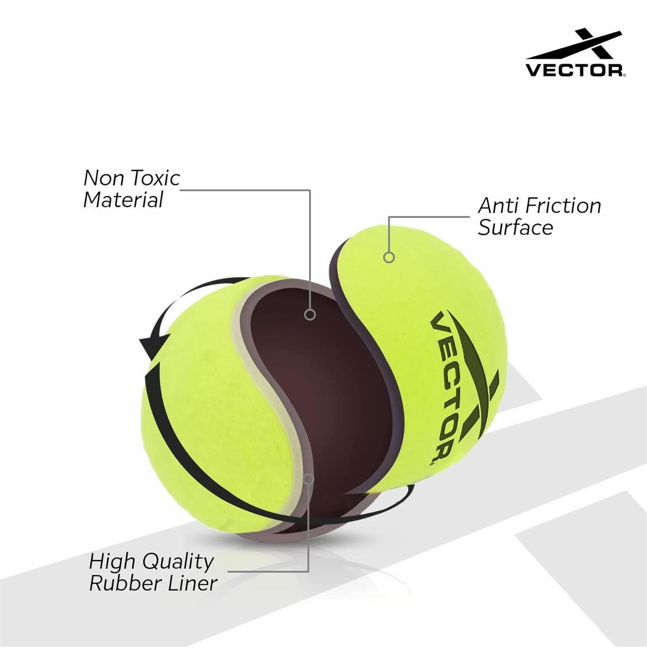 Vector X Cricket Tennis Ball Size - Standard Light (Pack Of 3)