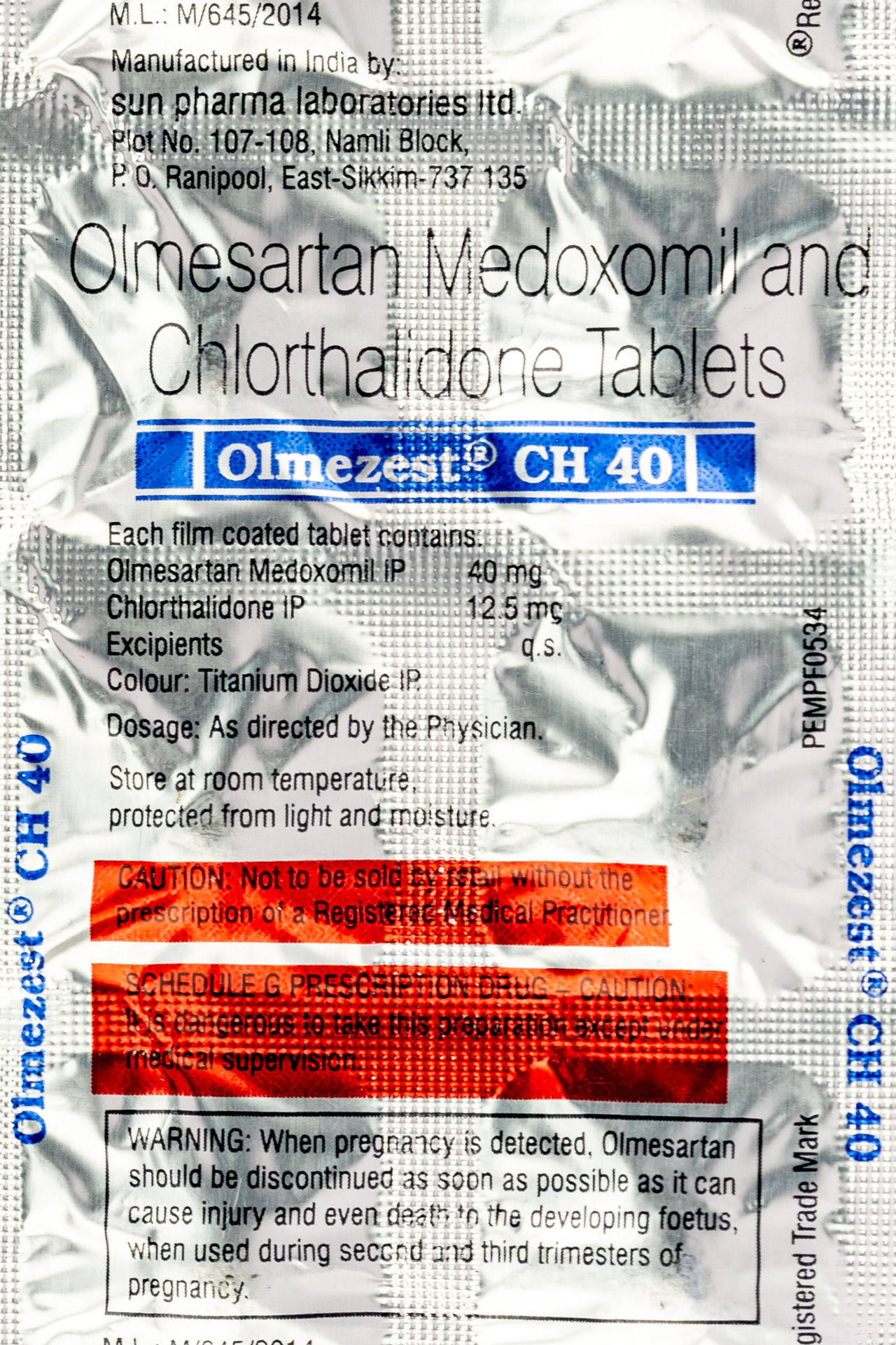 Olmezest CH 40 Tablets