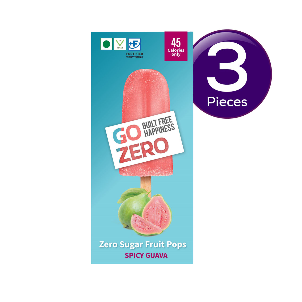 Go Zero Spicy Guava Low Calorie Guilt Free Ice Cream Popsicle 70 ml Combo