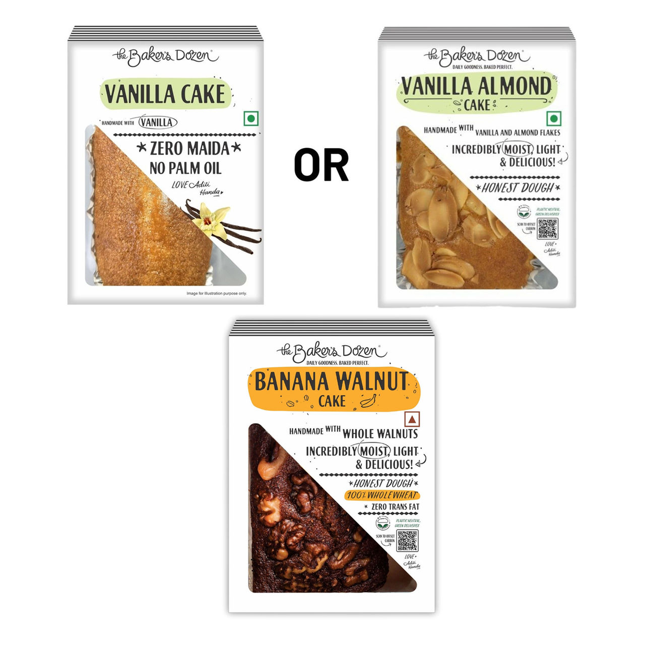 Banana Walnut Cake 150G(150gms) & Vanilla Cake(150gms) Combo