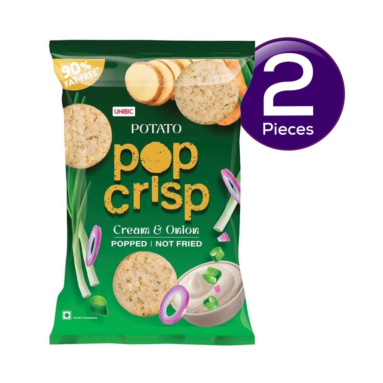 Unibic Potato Pop Crips - Cream & Onion 40 g Combo