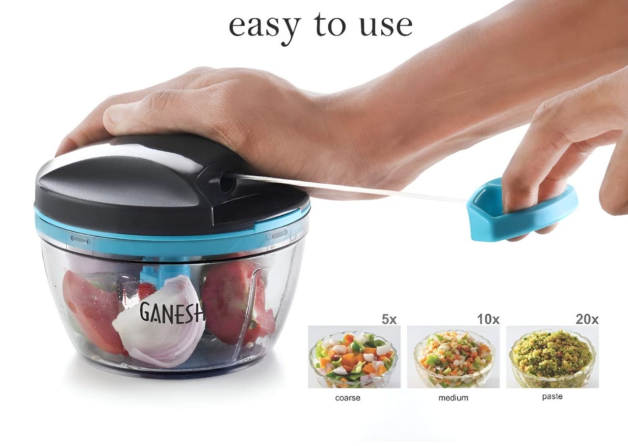 Ganesh Wonder Kitchen Dori String Chopper 3 Stainless Steel Blades (470 Ml, Grey)