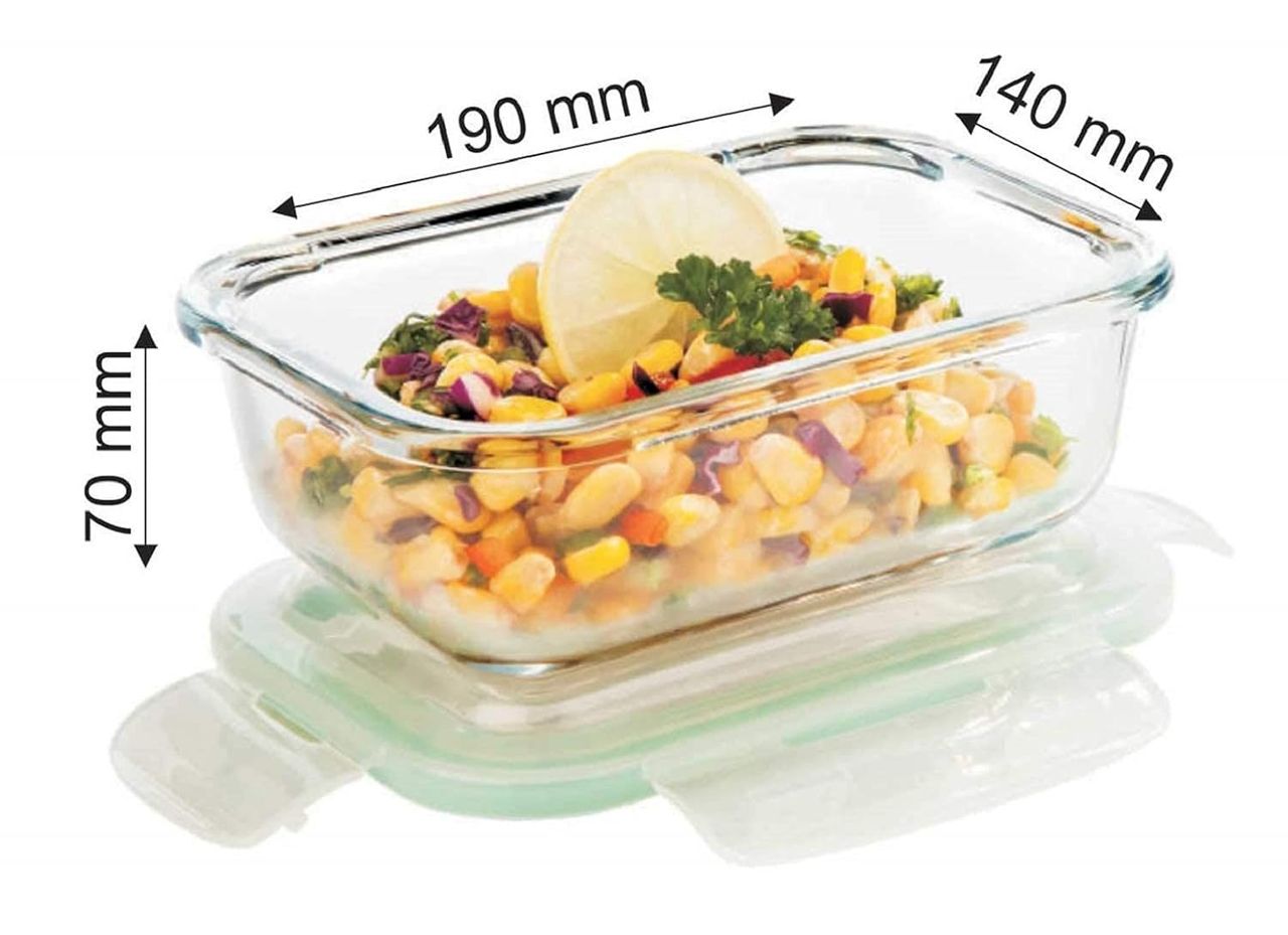SignoraWare Lock 'N' Store Borosilicate Glass Container Rectangular 1040Ml, 1705Clear