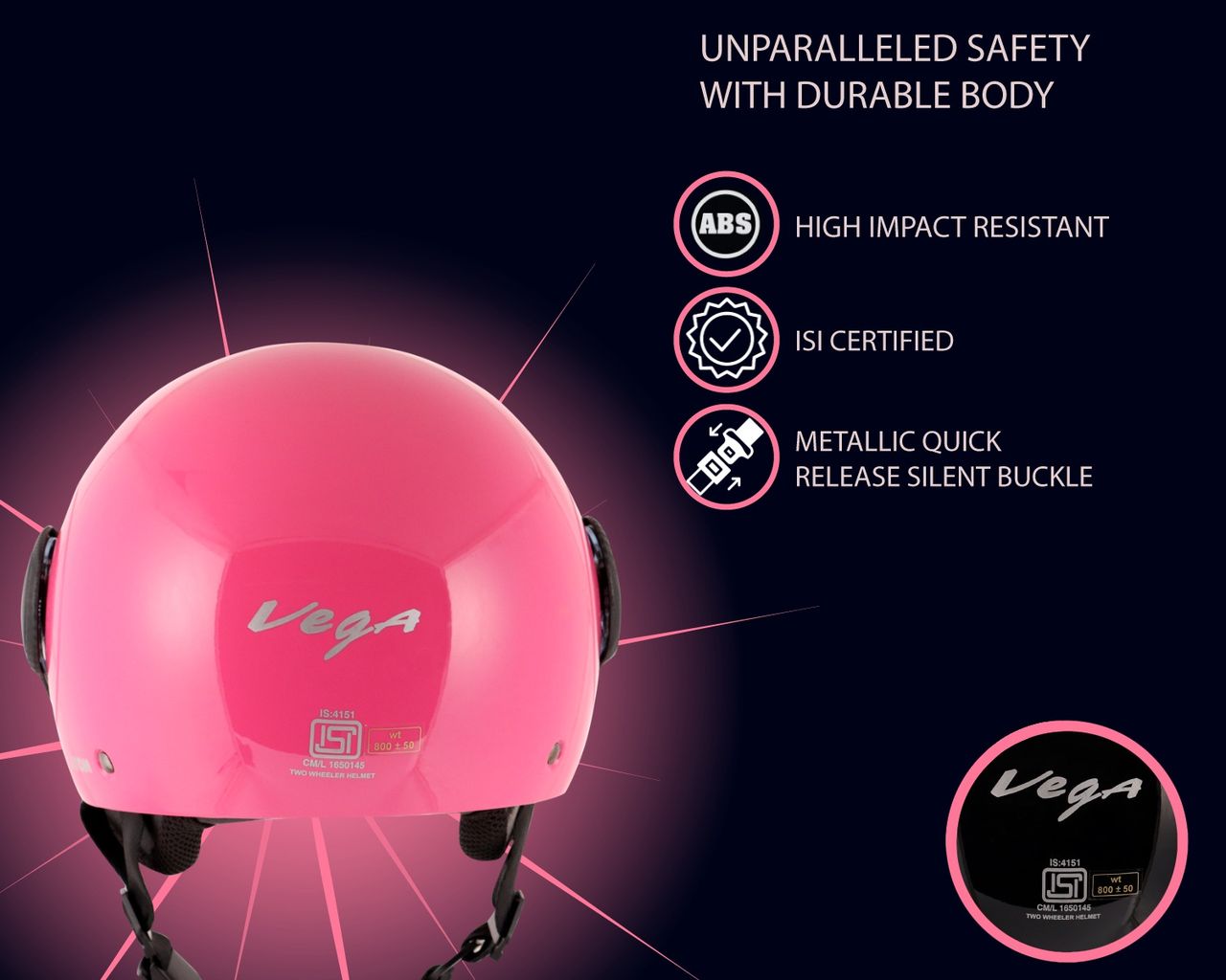 Vega Atom Pink Helmet-M