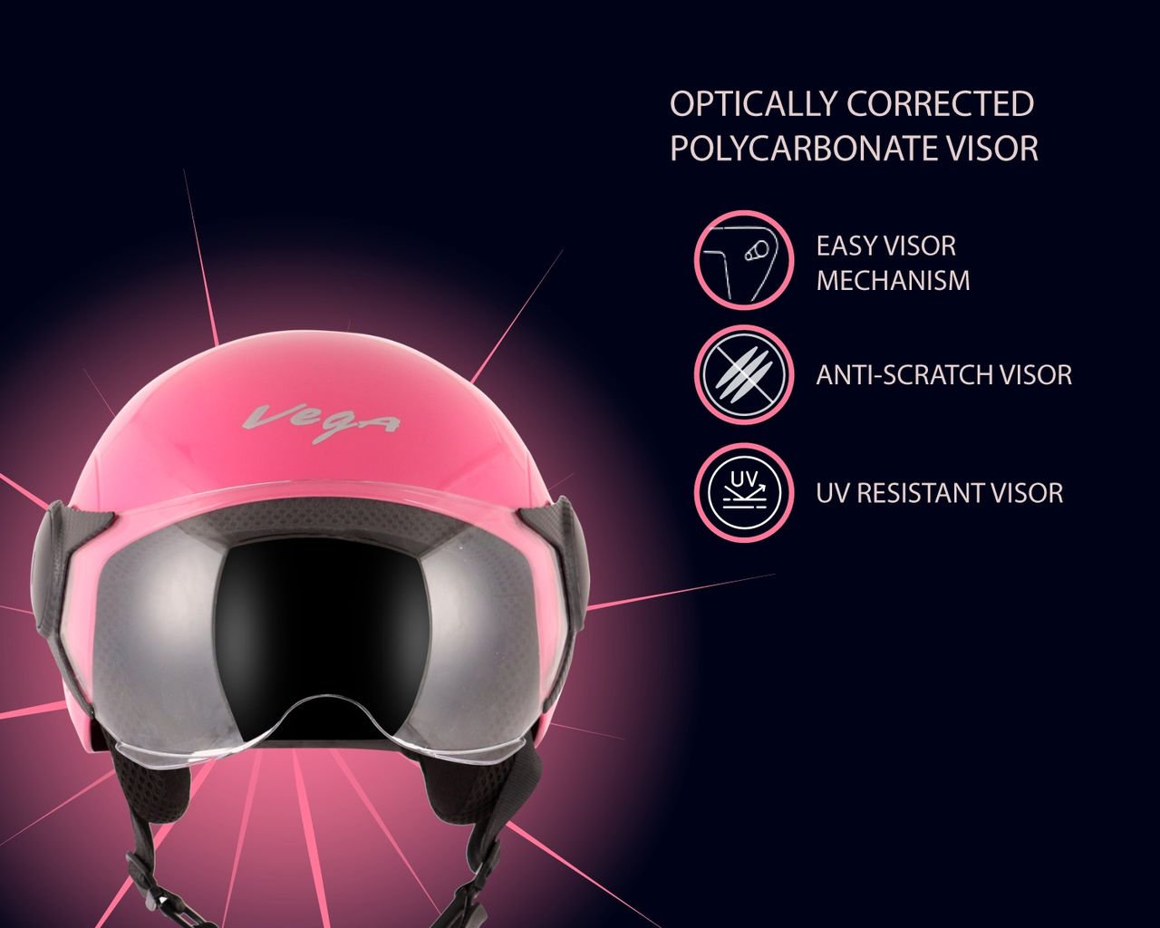 Vega Atom Pink Helmet-M