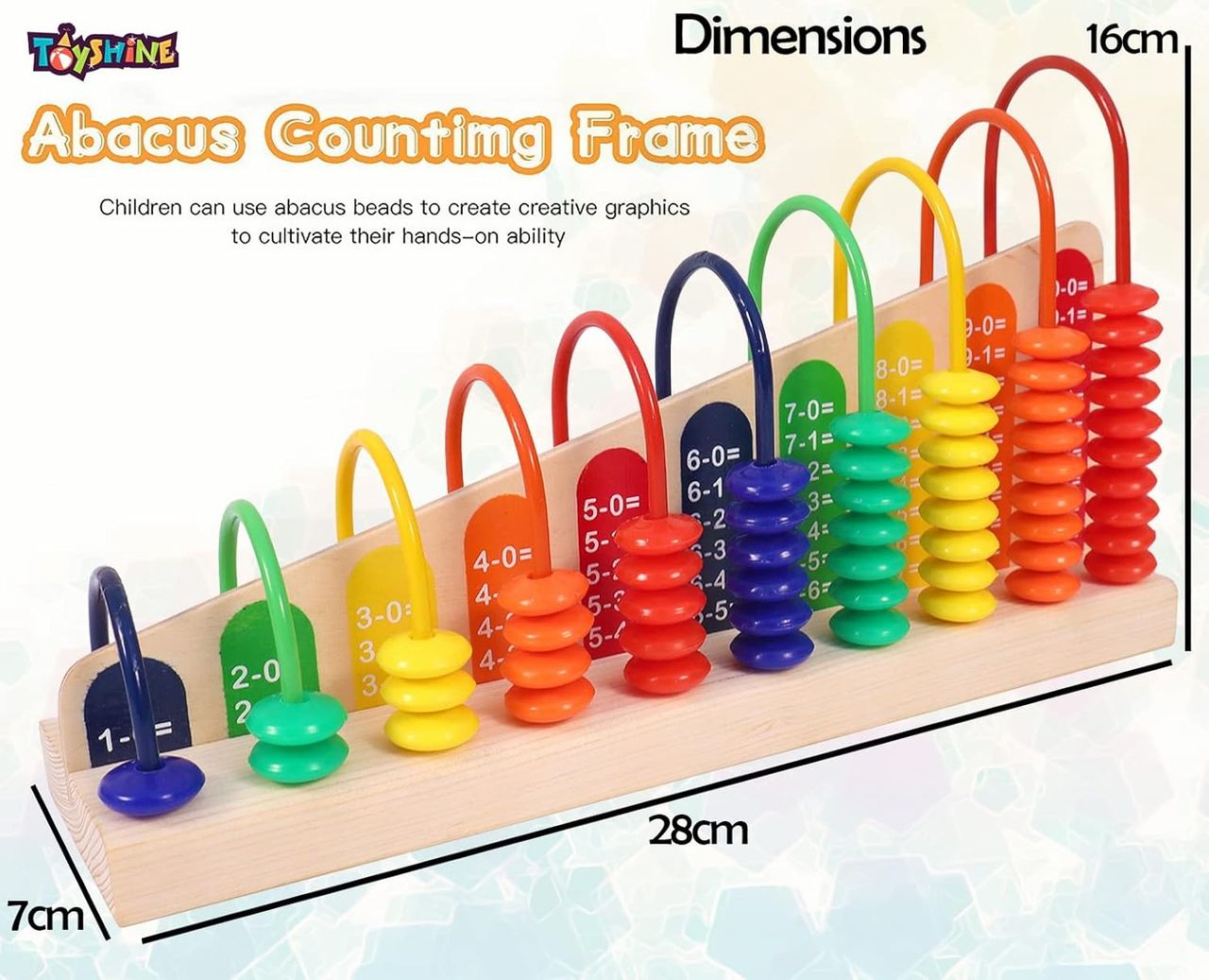 Toyshine Wooden Calculation Abacus Shelf For Counting Addition And Subtraction