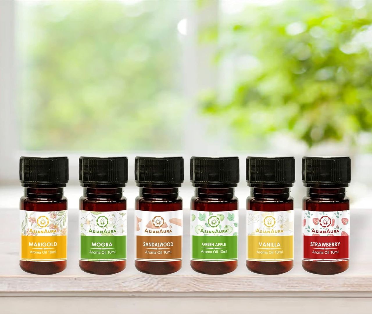 Asian Aura Diffuser Aroma Oils For Home Fragrance 10 ml, Pack Of 6