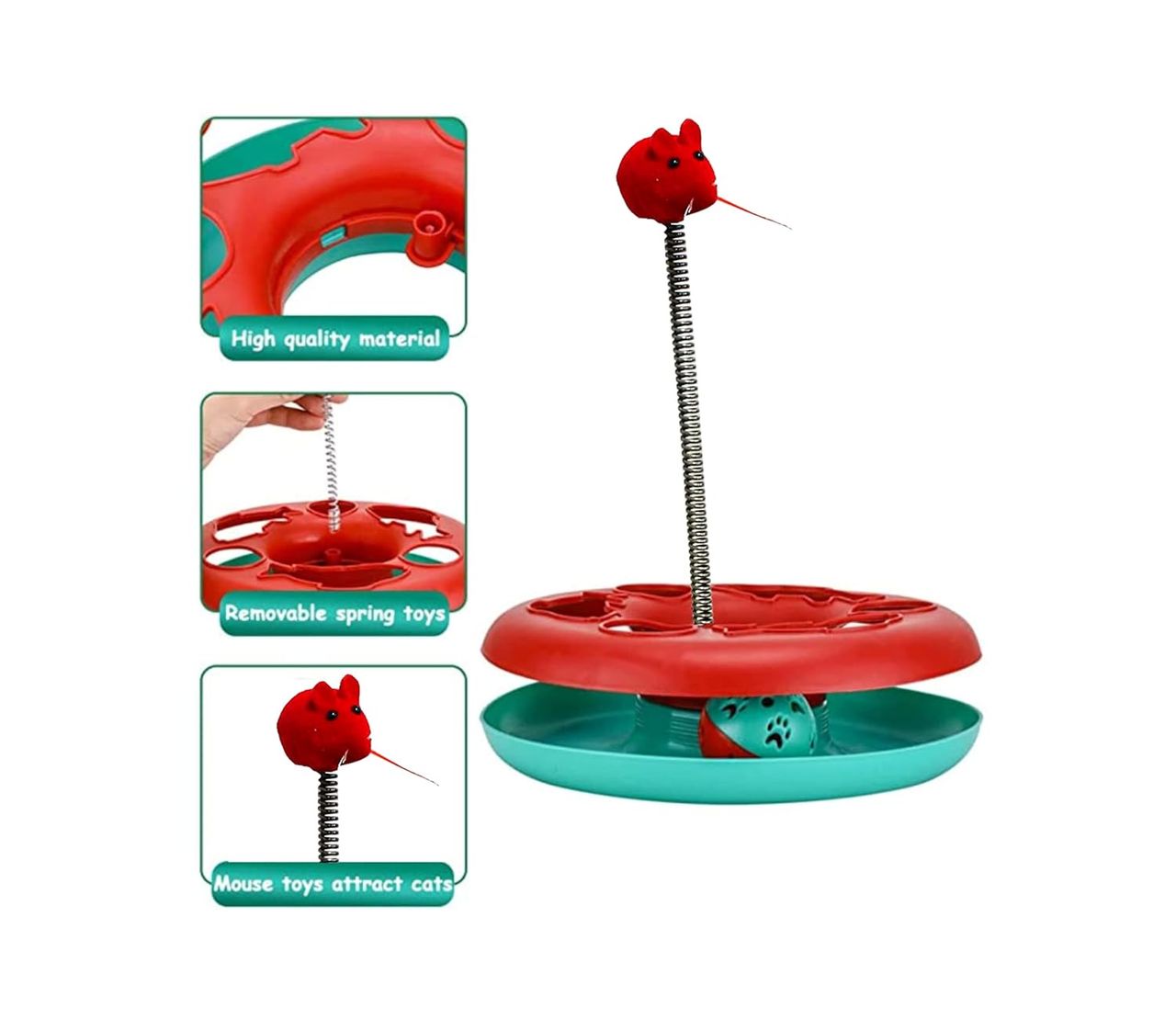 Petcrux Cats Happy Circle With Ball Bell And Teasing Stick Interactive Toy