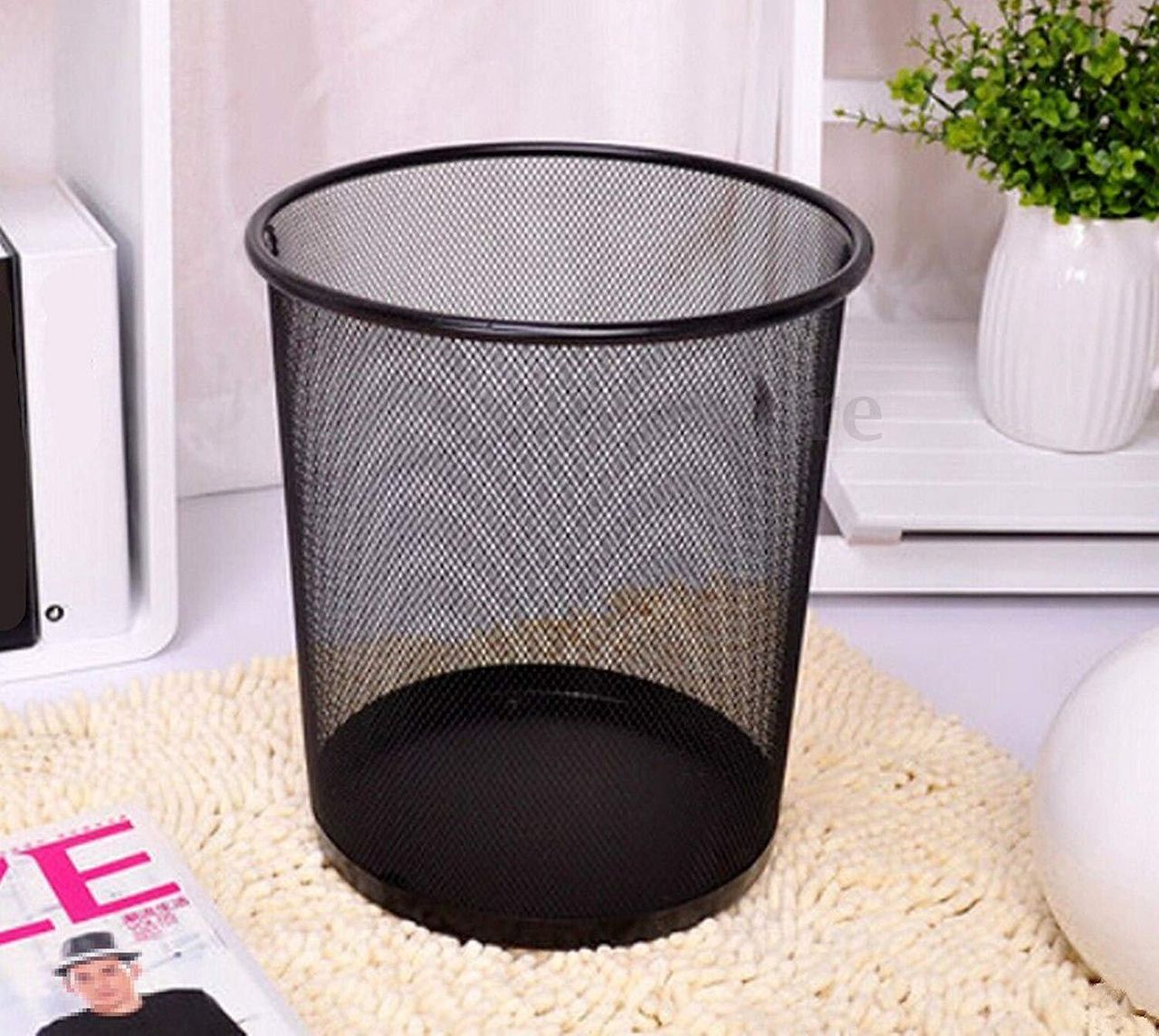 Chrome Mesh Dust Bin | Medium