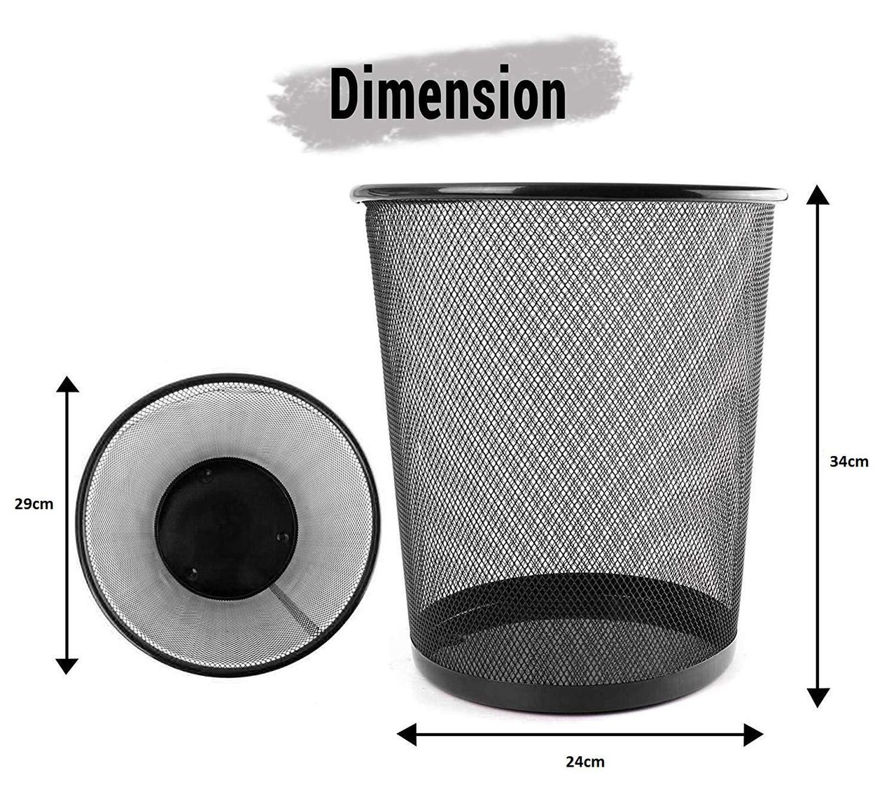 Chrome Mesh Dust Bin | Medium