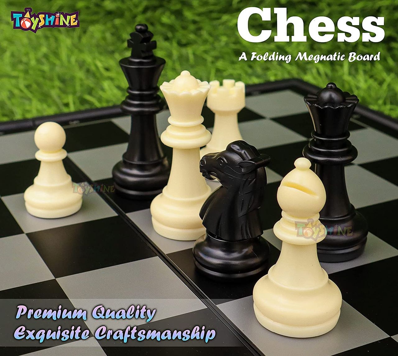 Toyshine Magnus Magnetic Chess Set With Folding Chess Board And Pieces Educational Toys