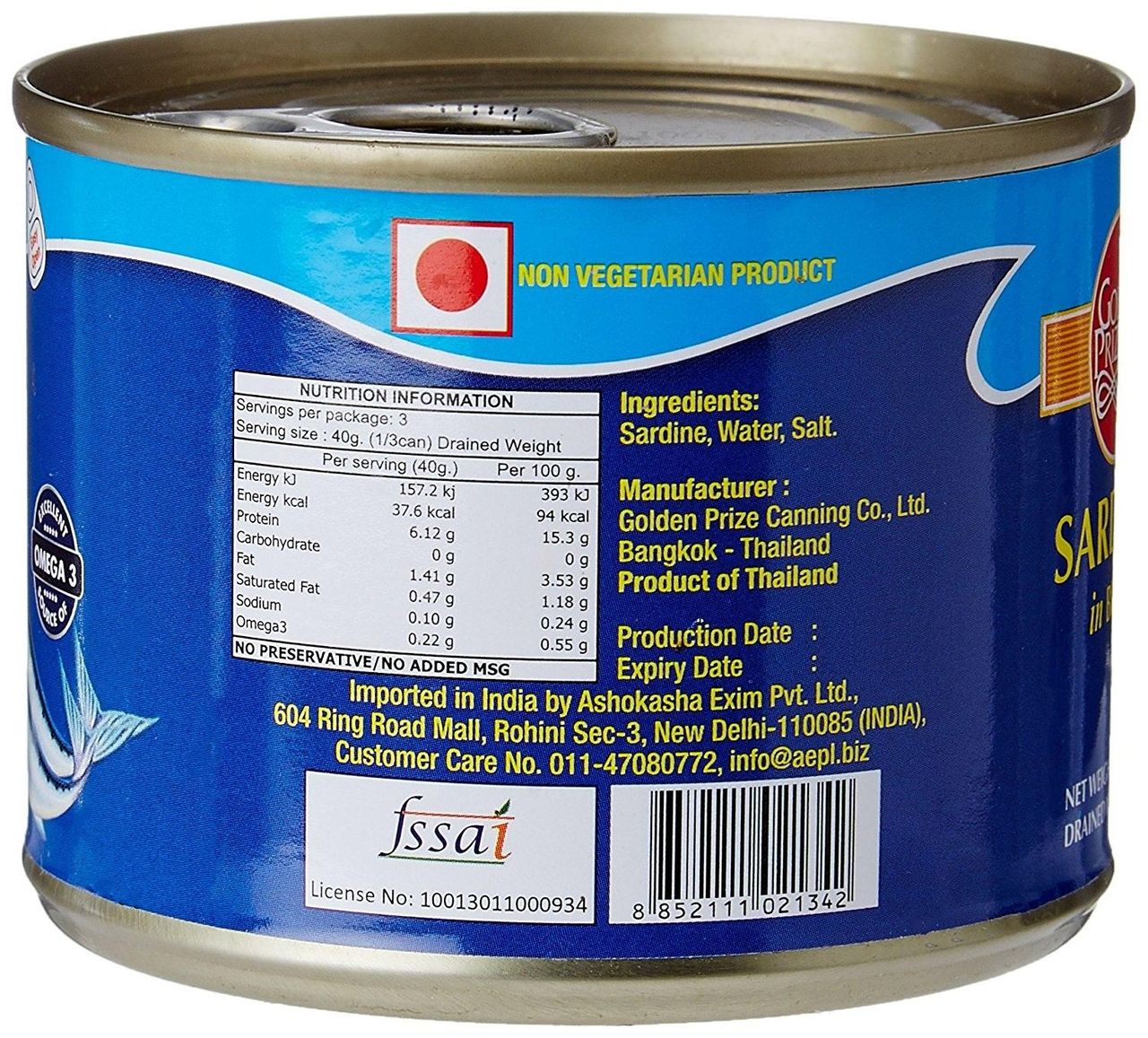 Golden Prize Sardine In Brine