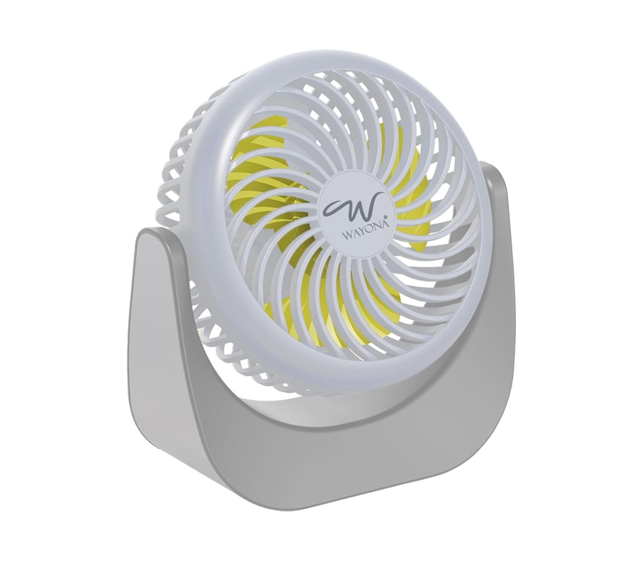 Wayona Chill Blast 110mm Rechargeable Fan|3 Speed modes,360 Degree Adjustable|200MaH|White