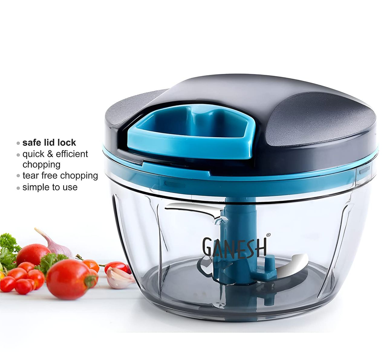 Ganesh Wonder Kitchen Dori String Chopper 3 Stainless Steel Blades (470 Ml, Grey)