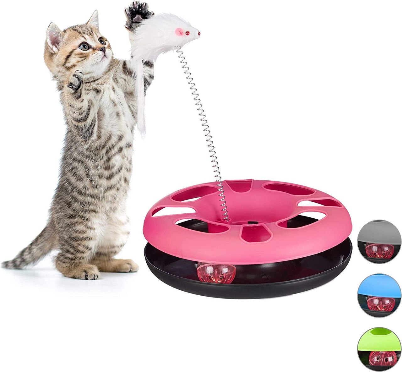 Petcrux Cats Happy Circle With Ball Bell And Teasing Stick Interactive Toy