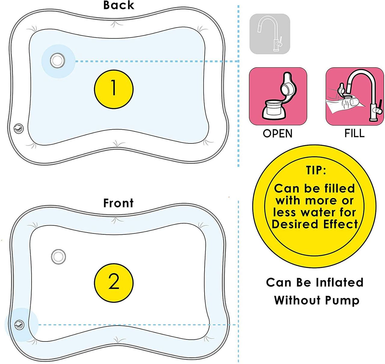 Toyshine Inflatable Water Play Mat for Babies, Multicolor