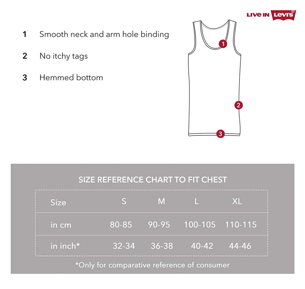 Levi's 013 Men's Rib Vest | White | XL