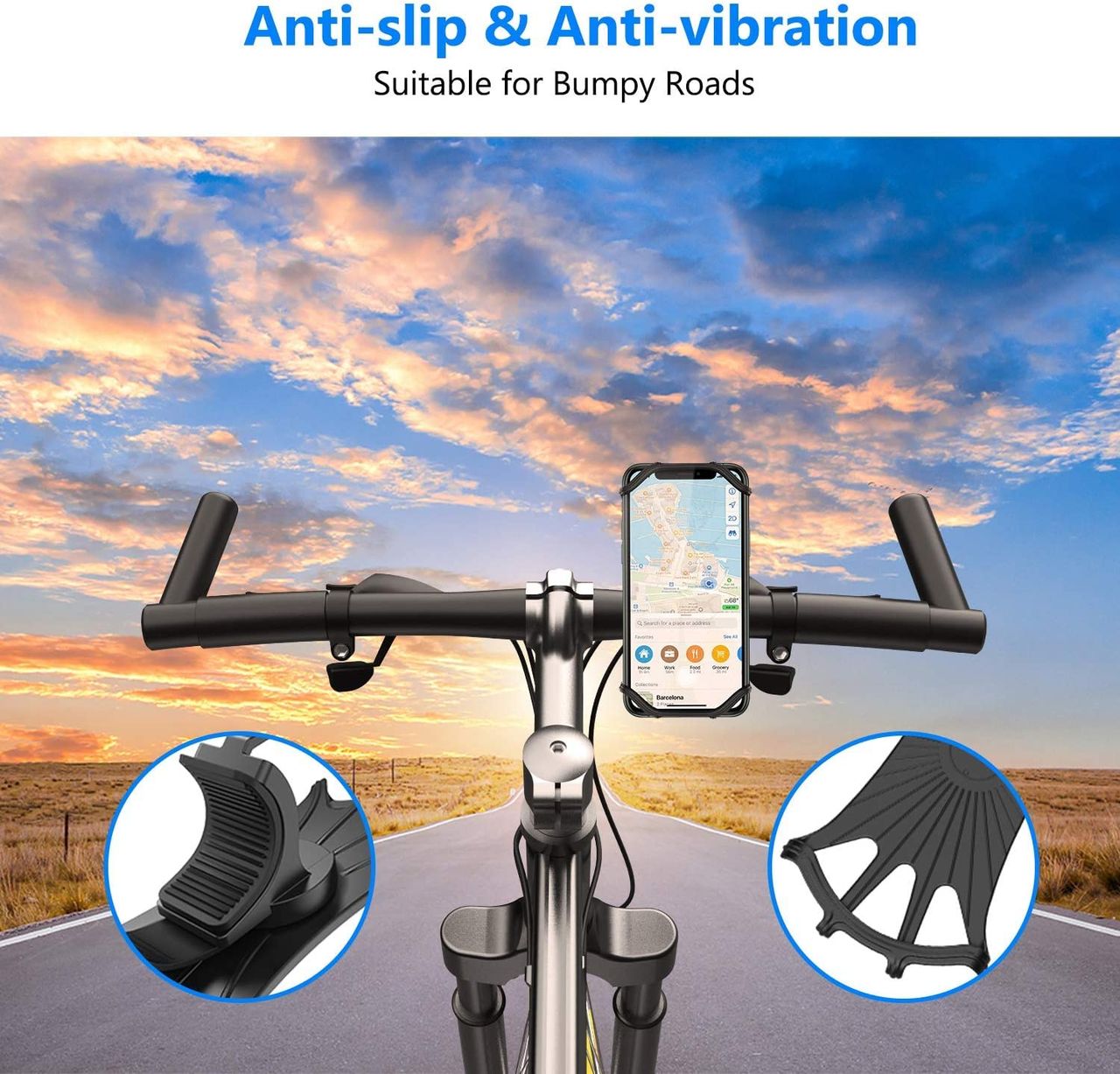 Strauss Silicon Mobile Phone Holder With 360� Rotation | Black