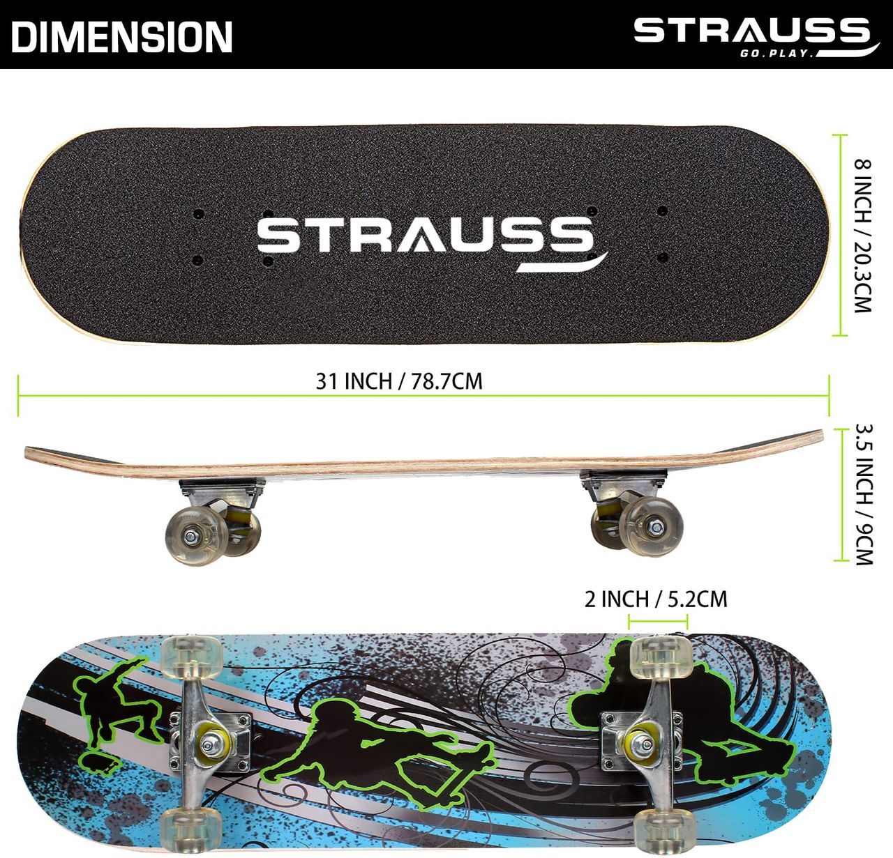 Strauss Bronx Bt Skateboard | Multicolor