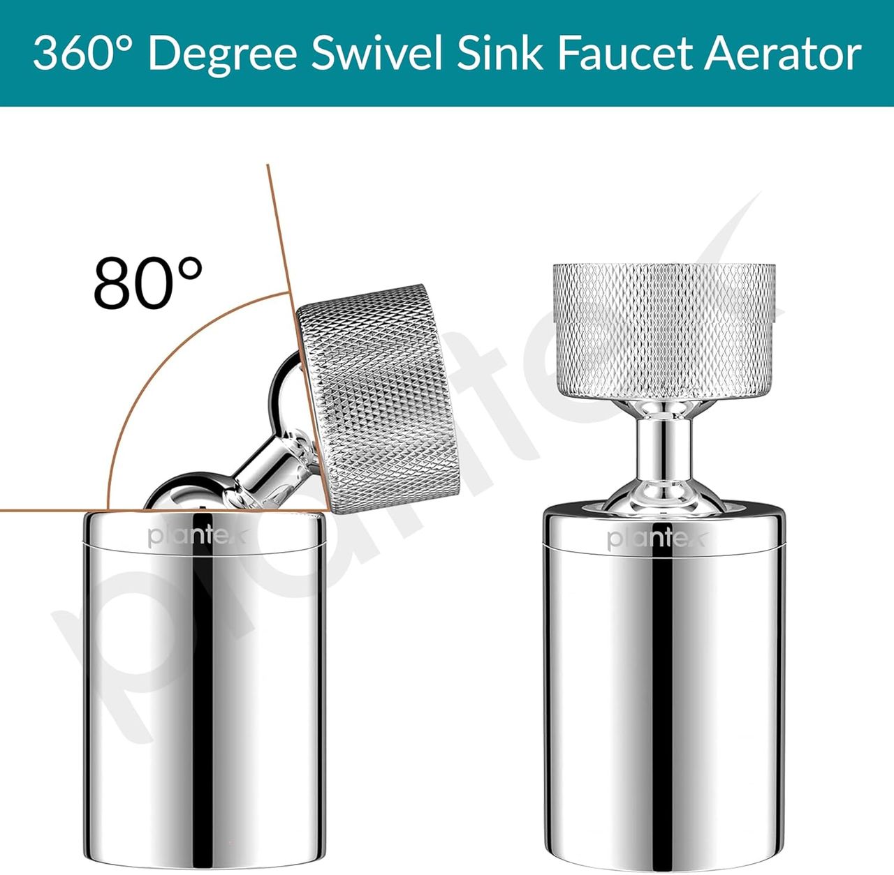 Plantex Brass Tap Extender for Kitchen Sink with Flexible 360 Swivel and 2 Modes - Chrome