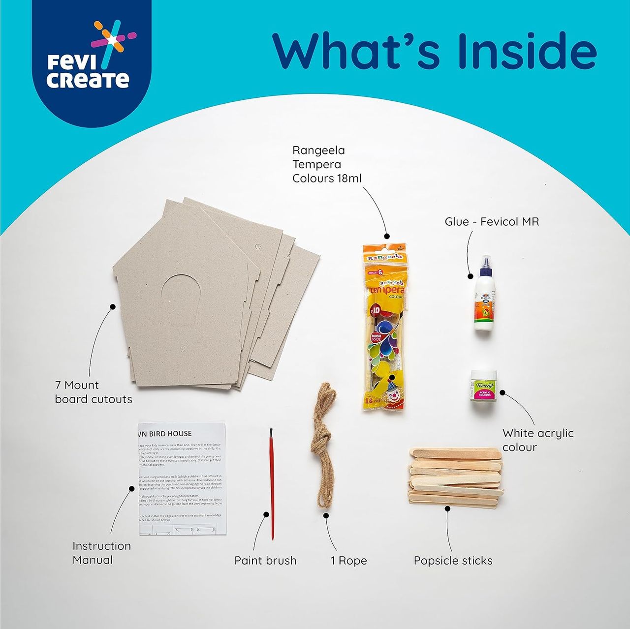 Pidilite Fevicreate Make Your Own Bird House Diy Art & Craft Set - Multicolor