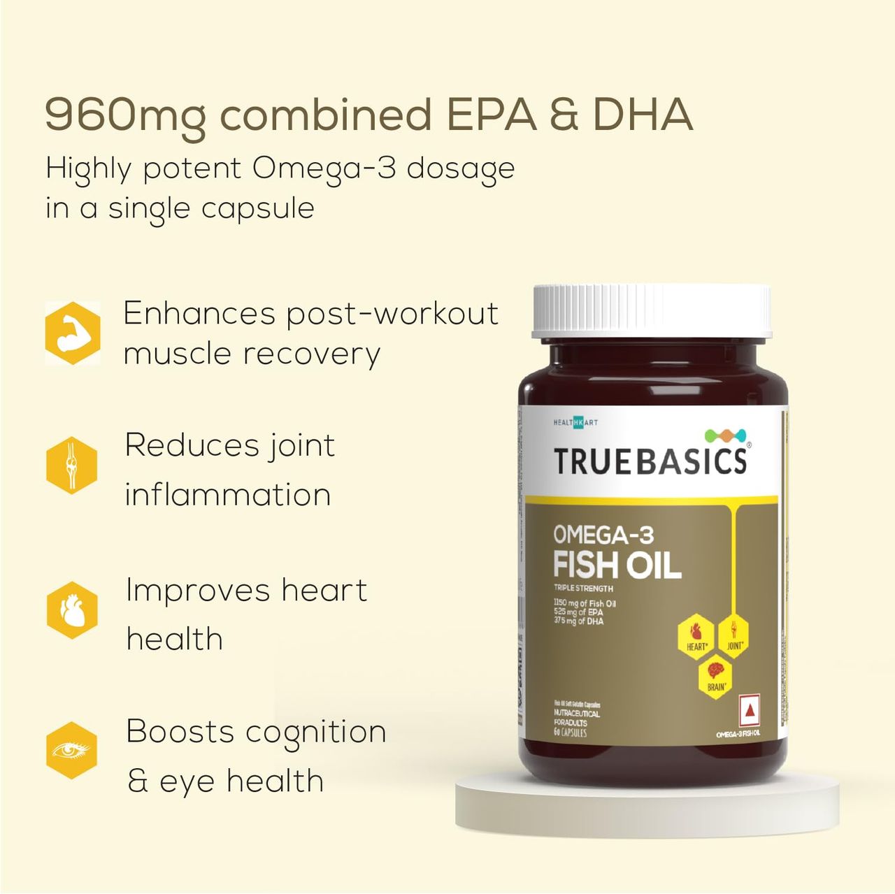TrueBasics Omega 3 Triple Strength Fish Oil Capsule