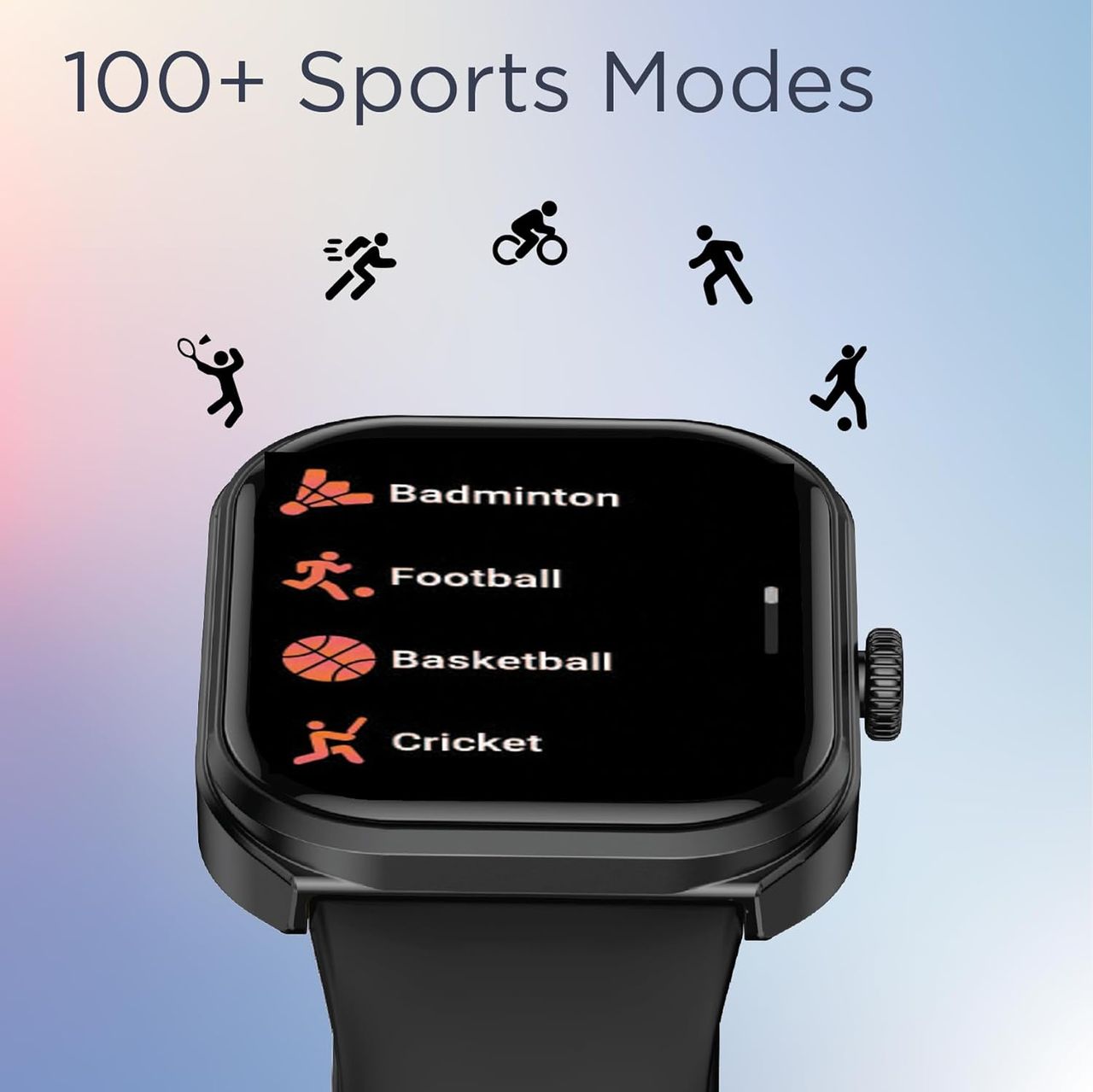 Fastrack Limitless Fs2+ Smartwatch|2.01 Inch Ultravu Display|Functional Crown|Bt Calling Black