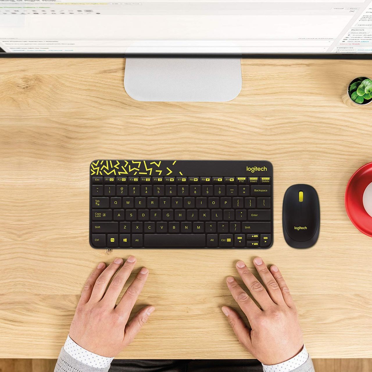 Logitech Mk240 Wireless Keyboard And Mouse Combo-Black/Yellow