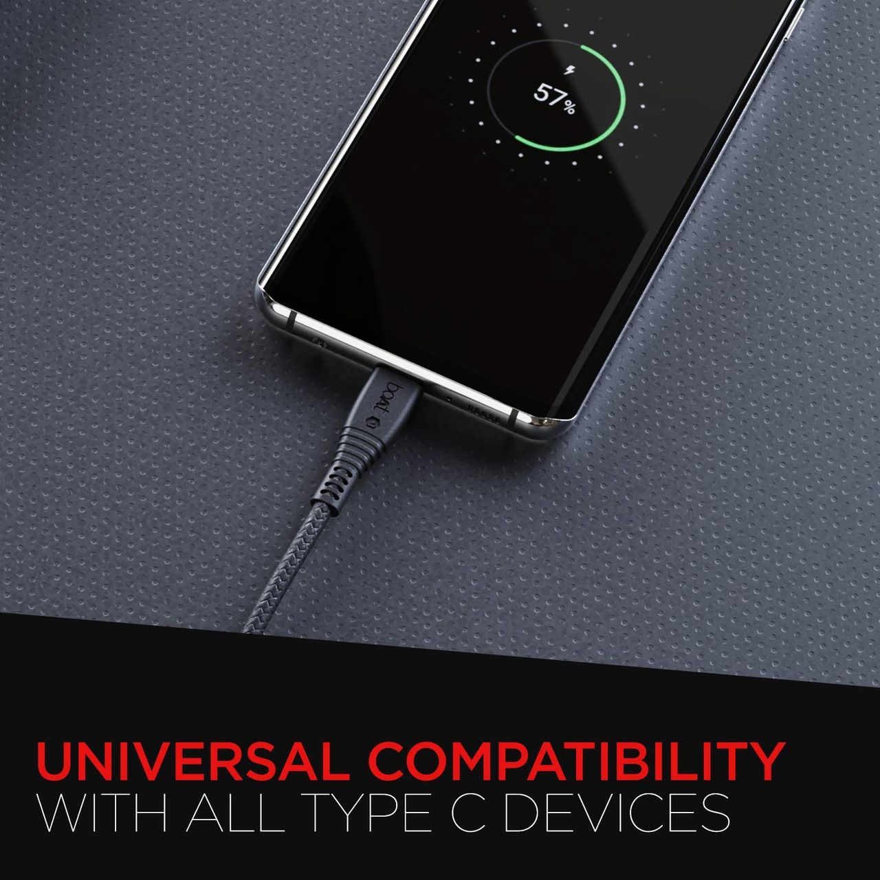 boAt Type C Cable w/ 3A Rapid Charging & 480 Mbps Data Transmission Speed - Type-C A325 (Black)