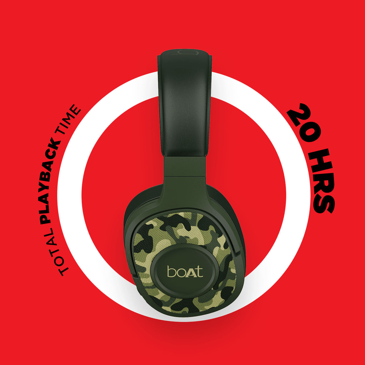 boAt Rockerz 558 Bluetooth Wireless Over Ear Headphones with Upto 20 Hours Playback(Army Green)