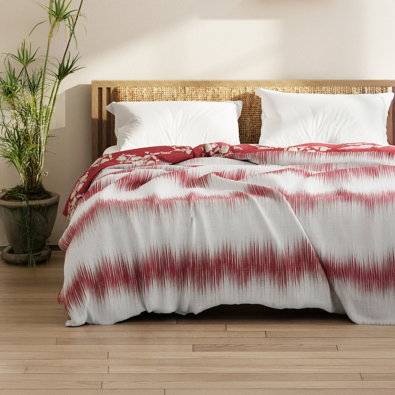 Kopa Super Soft Microfiber Comforter for All Weather | Single Size | Abstract | Blush, Burgundy