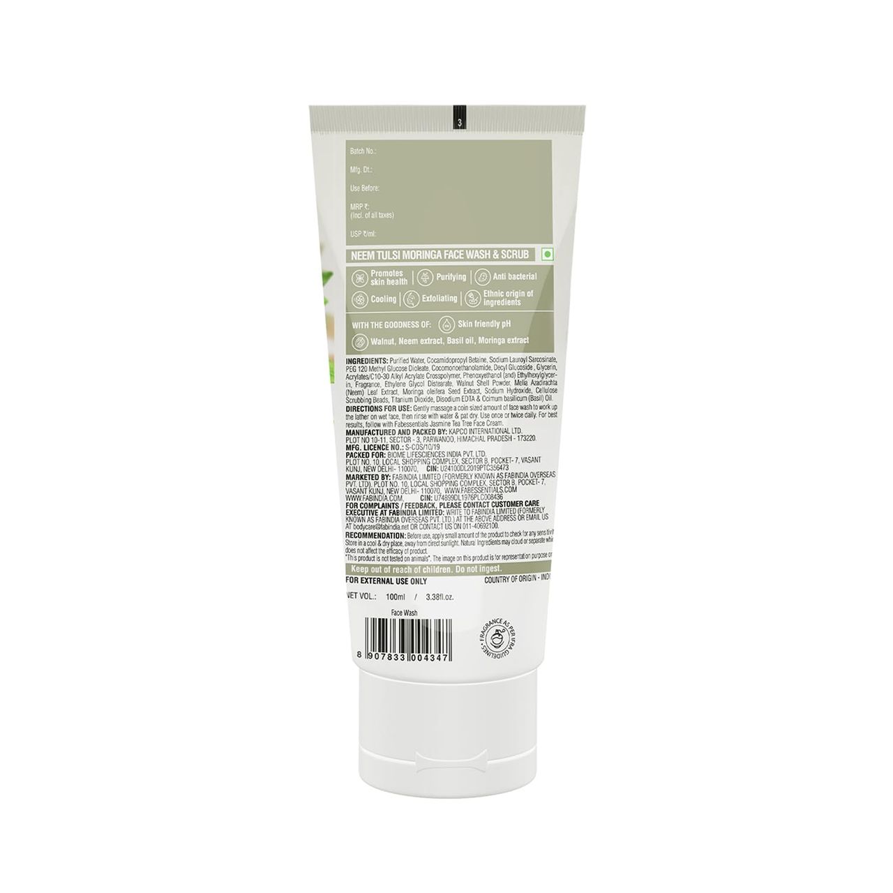 Fabessentials Neem Tulsi Moringa Face Wash & Scrub