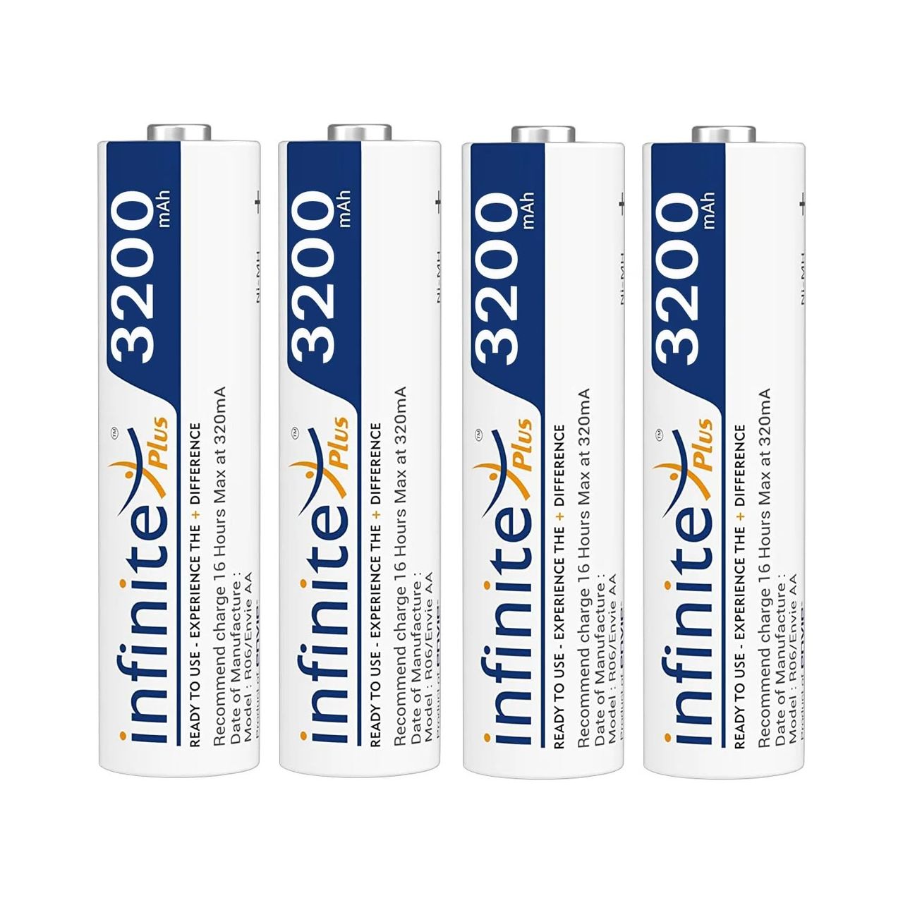 Envie Infinite Plus AA High Capacity 3200 mAh Ni-MH Rechargeable - Ready To Use Battery (Pack Of 4)