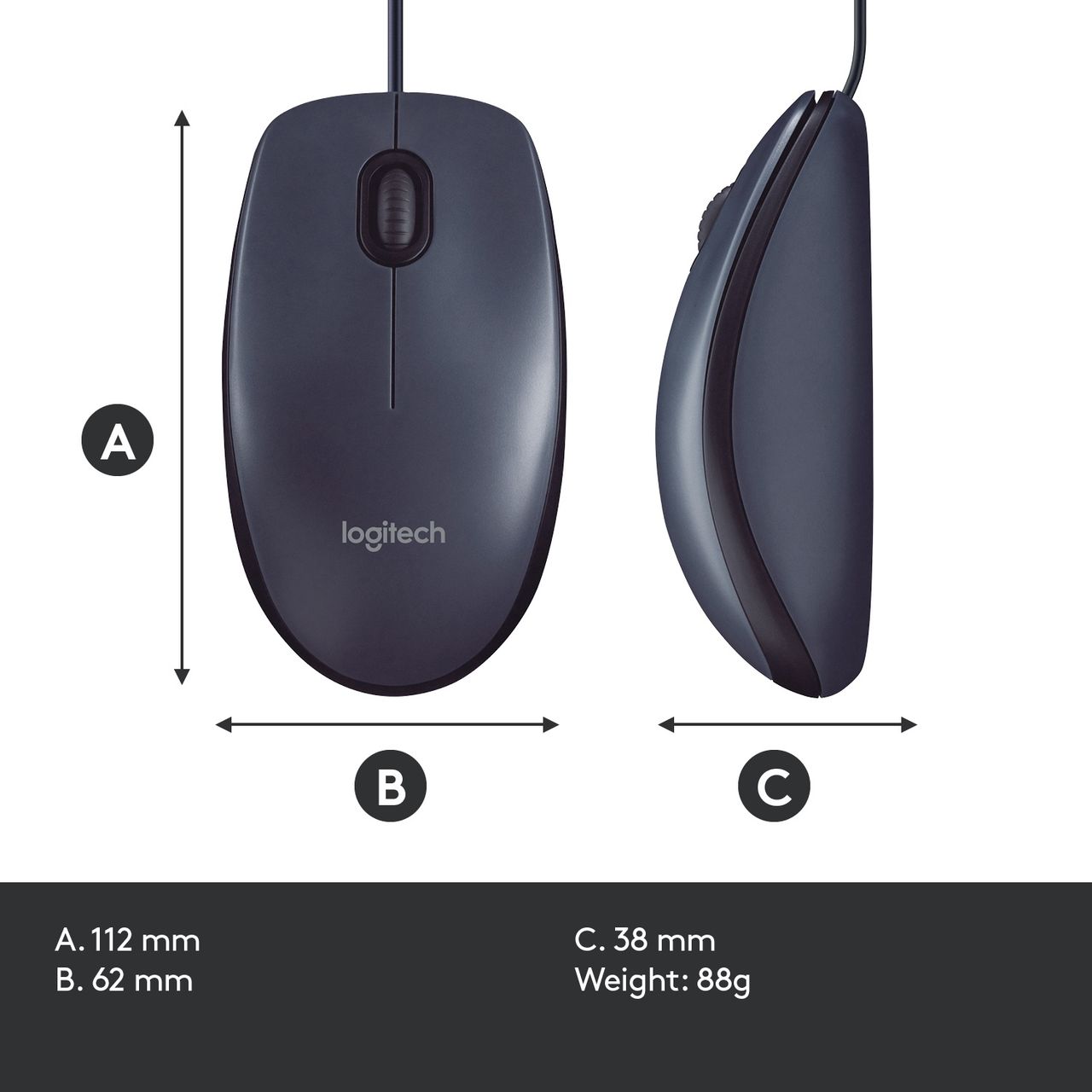 Logitech B100 Wired Usb Mouse