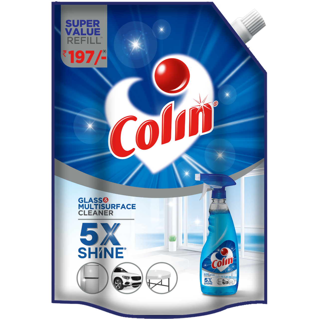 Colin Glass Cleaner & Surface Cleaner Liquid Spray