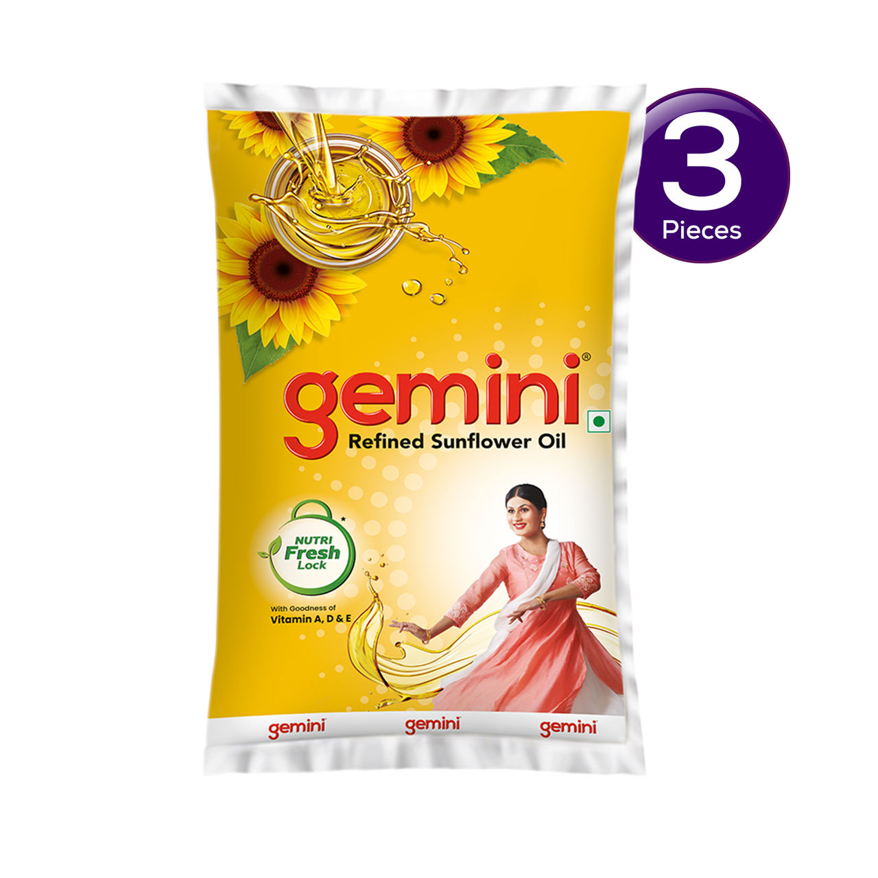 Gemini Refined Sunflower Oil - Pouch 1 l Combo