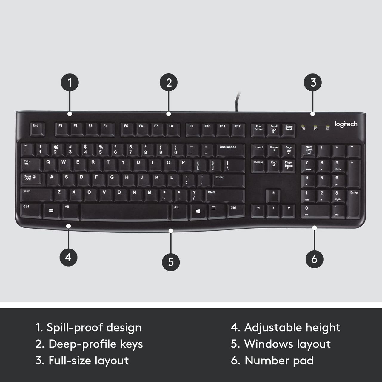 Logitech K120 Wired Keyboar.